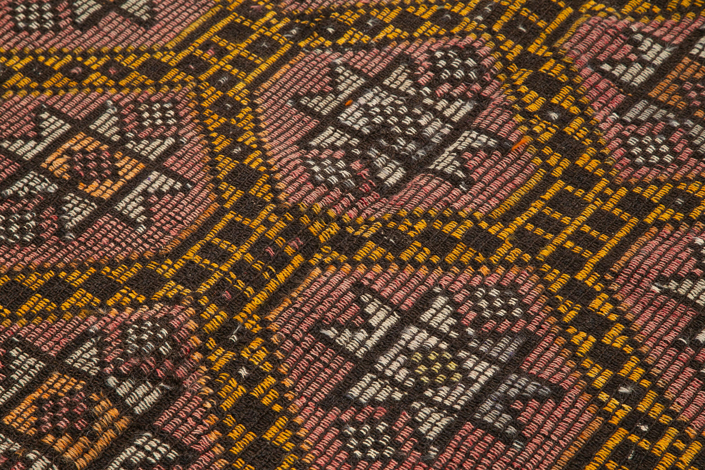 6x11 Brown Vintage Turkish Kilim Rug - 35594
