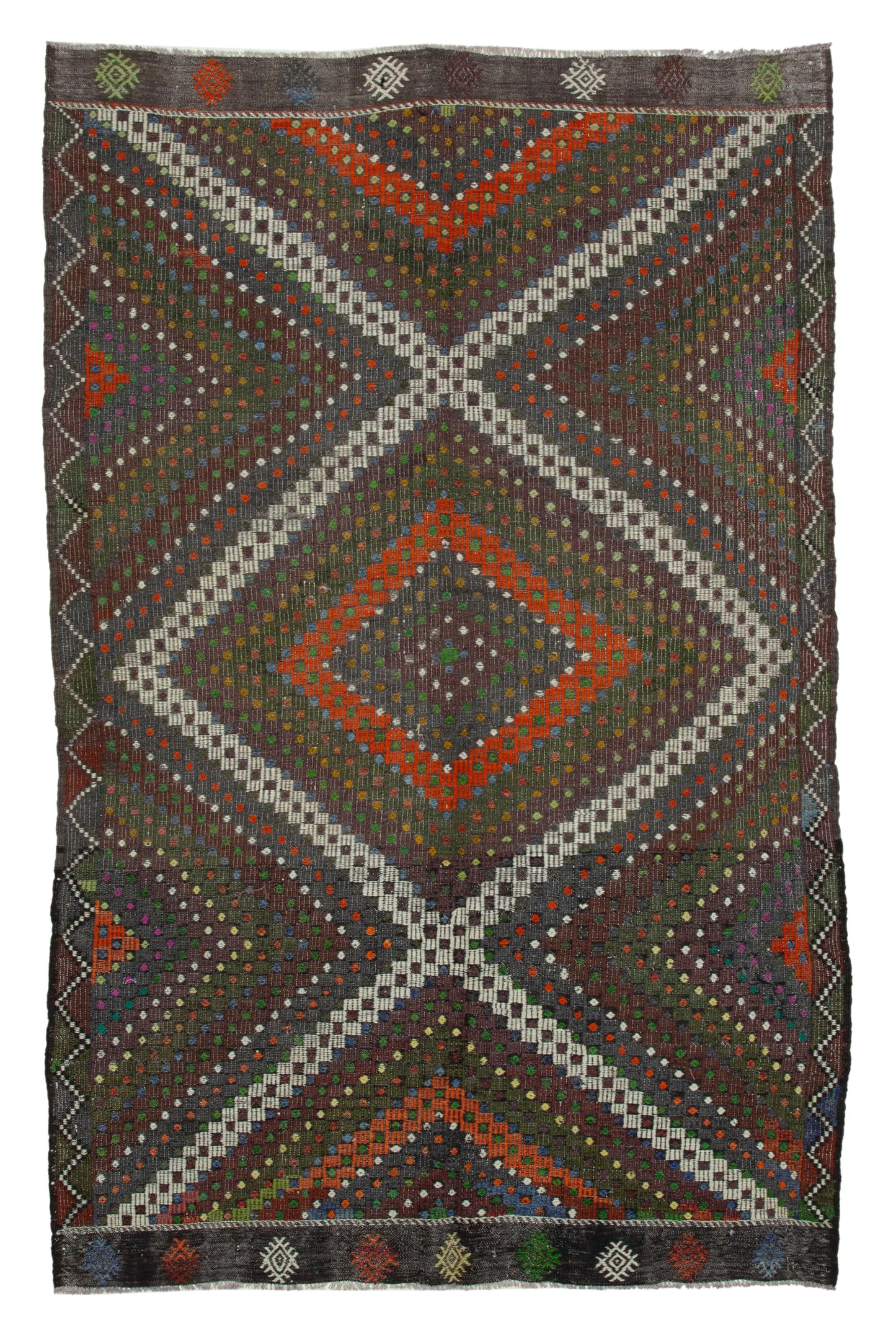 6x10 Brown Vintage Turkish Kilim Rug - 35603