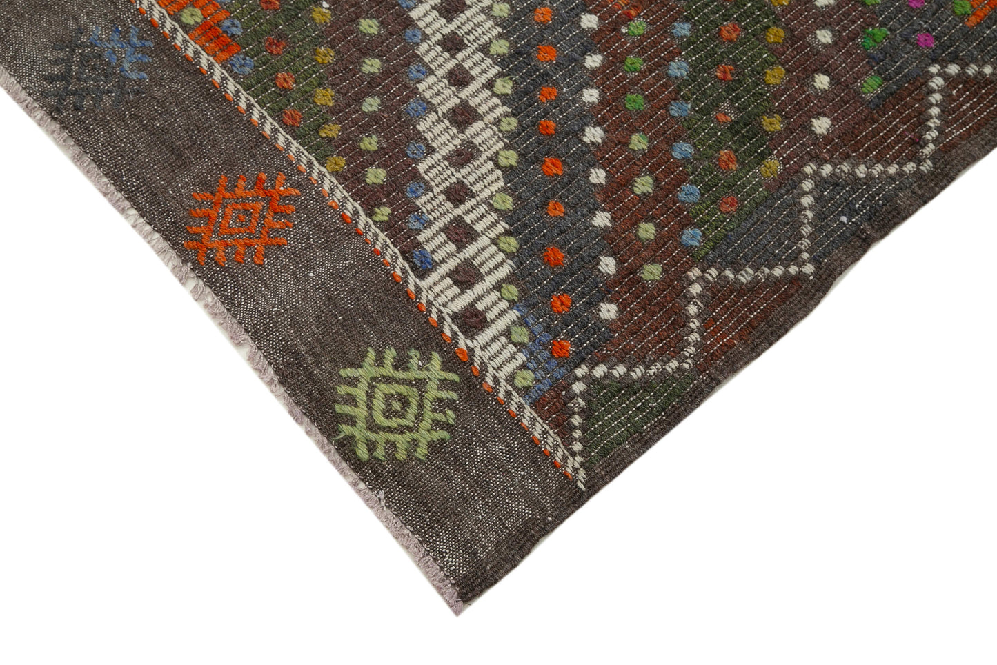 6x10 Brown Vintage Turkish Kilim Rug - 35603