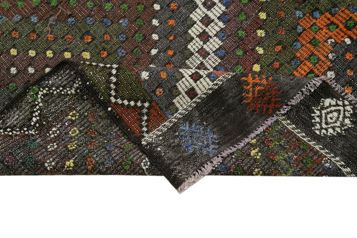 6x10 Brown Vintage Turkish Kilim Rug - 35603