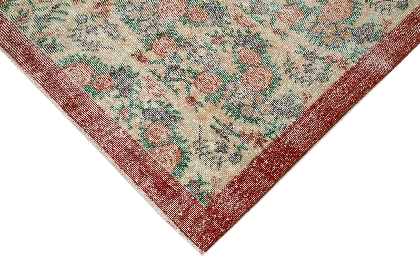 7x10 Beige Turkish Vintage Area Rug - 36366