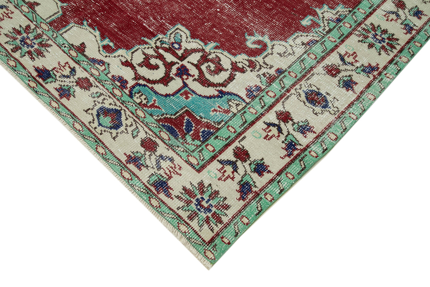 6x10 Beige Turkish Vintage Area Rug - 36502