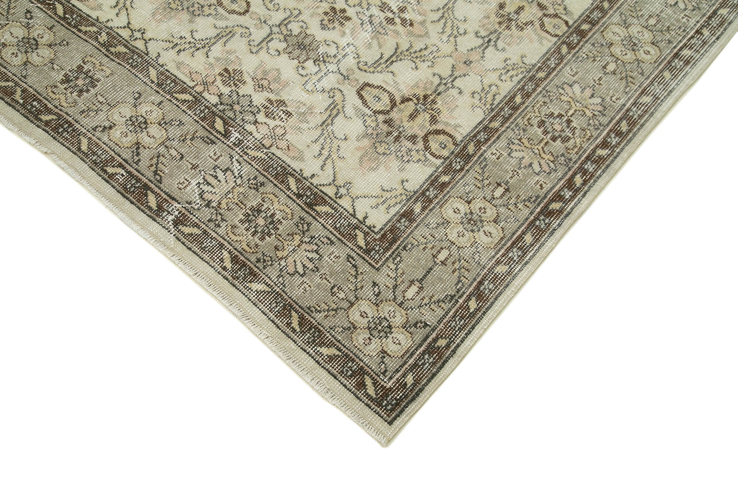 6x10 Beige Turkish Vintage Area Rug - 36556