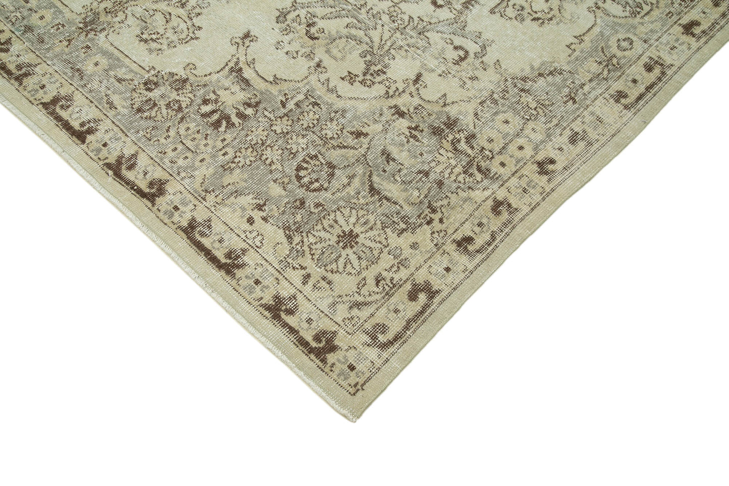 6x10 Beige Turkish Vintage Area Rug - 36585