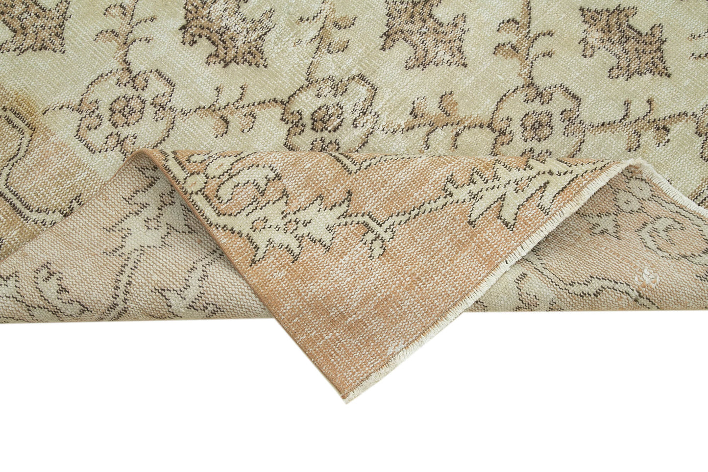 7x10 Beige Turkish Vintage Area Rug - 36628