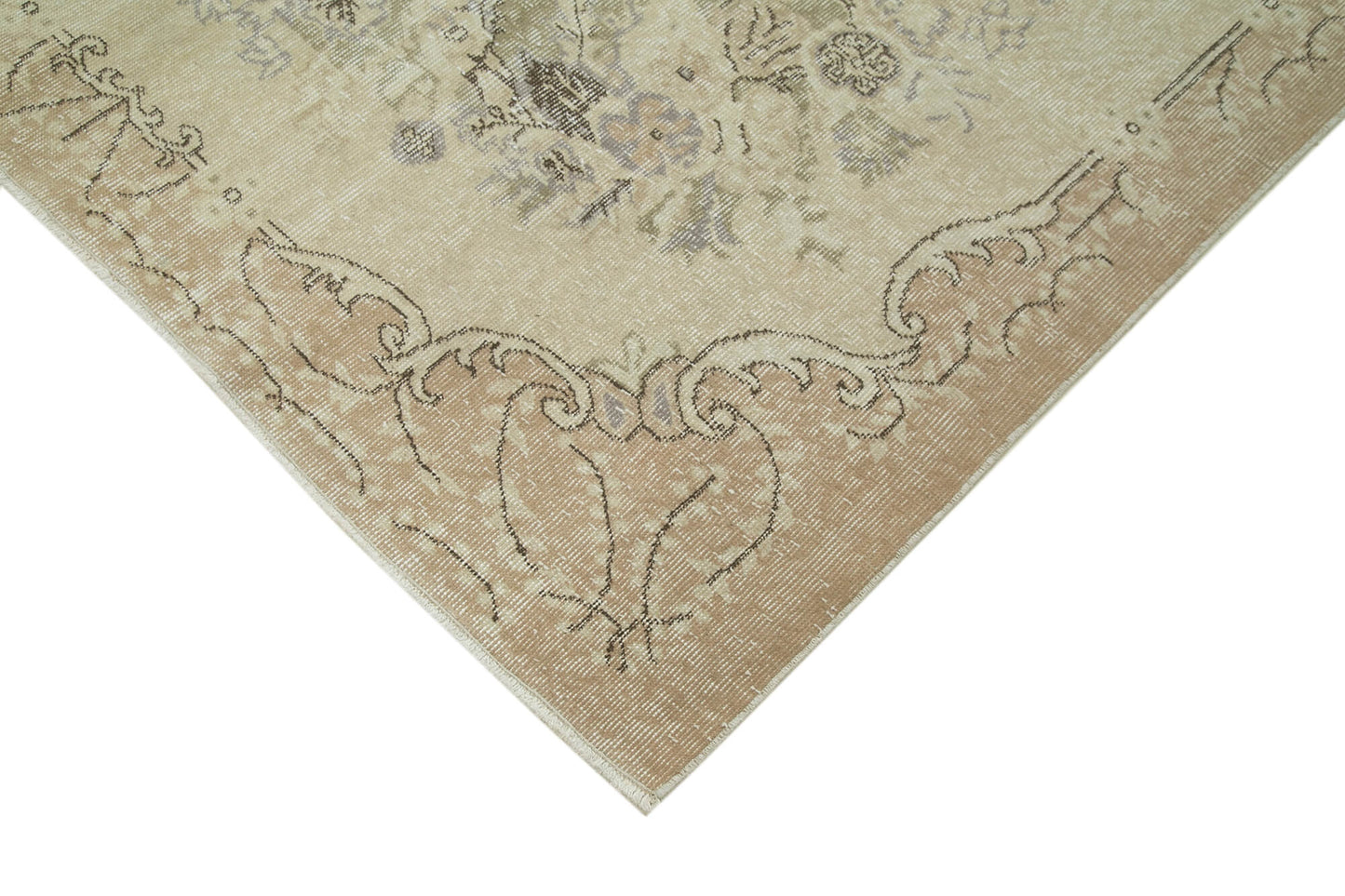 6x10 Beige Turkish Vintage Area Rug - 36698
