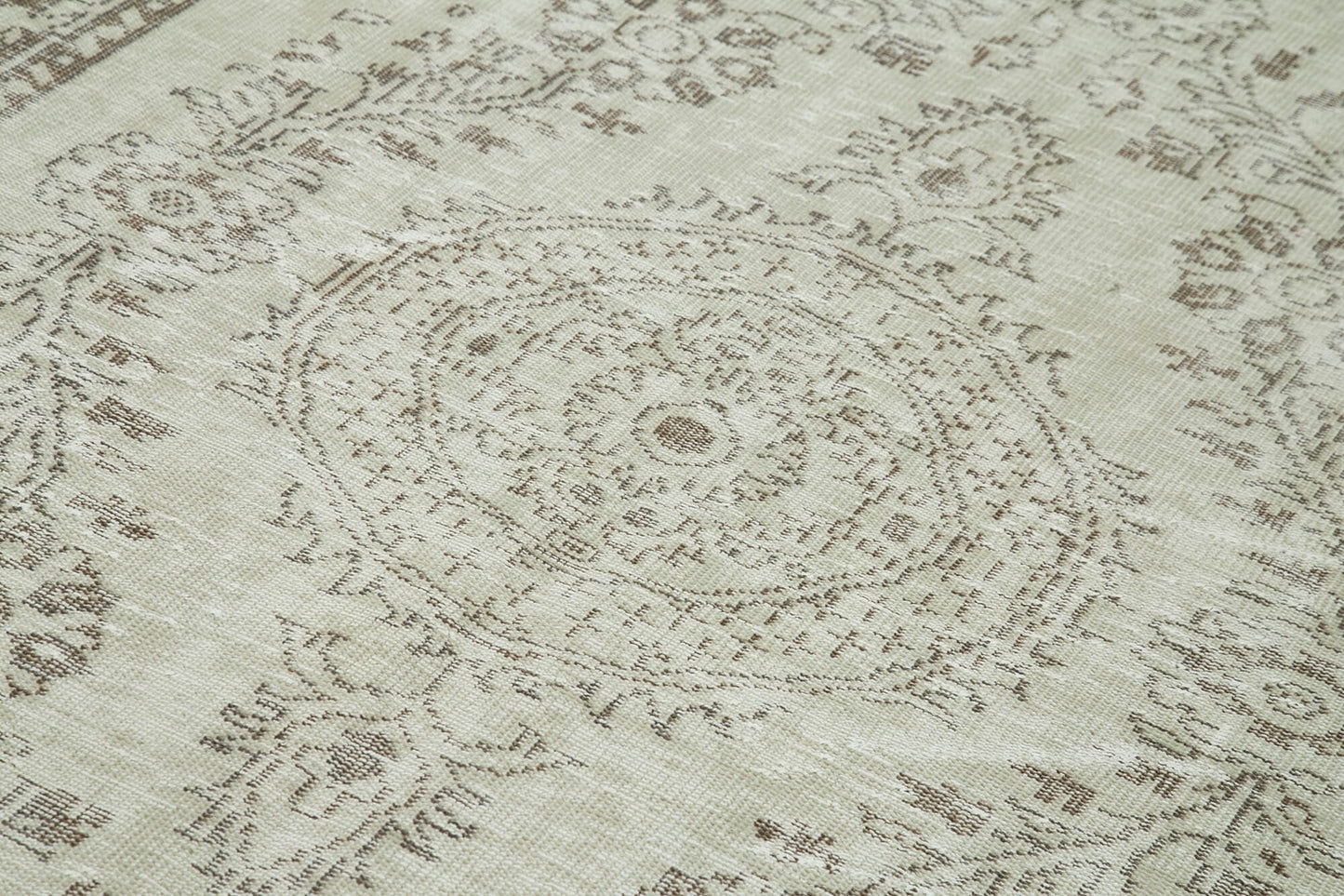 6x10 Beige Turkish Vintage Area Rug - 36703
