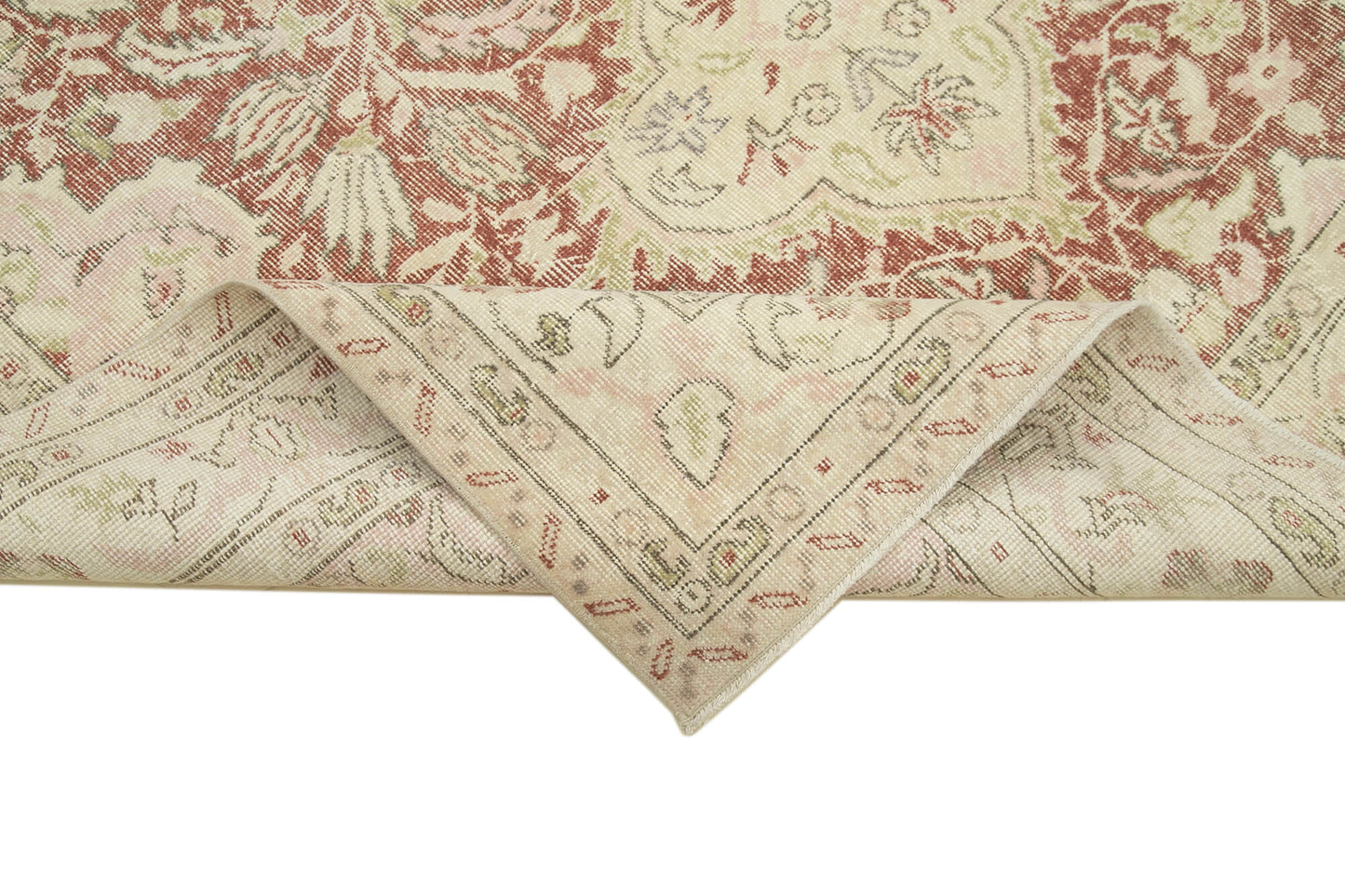 6x10 Beige Turkish Vintage Area Rug - 36744