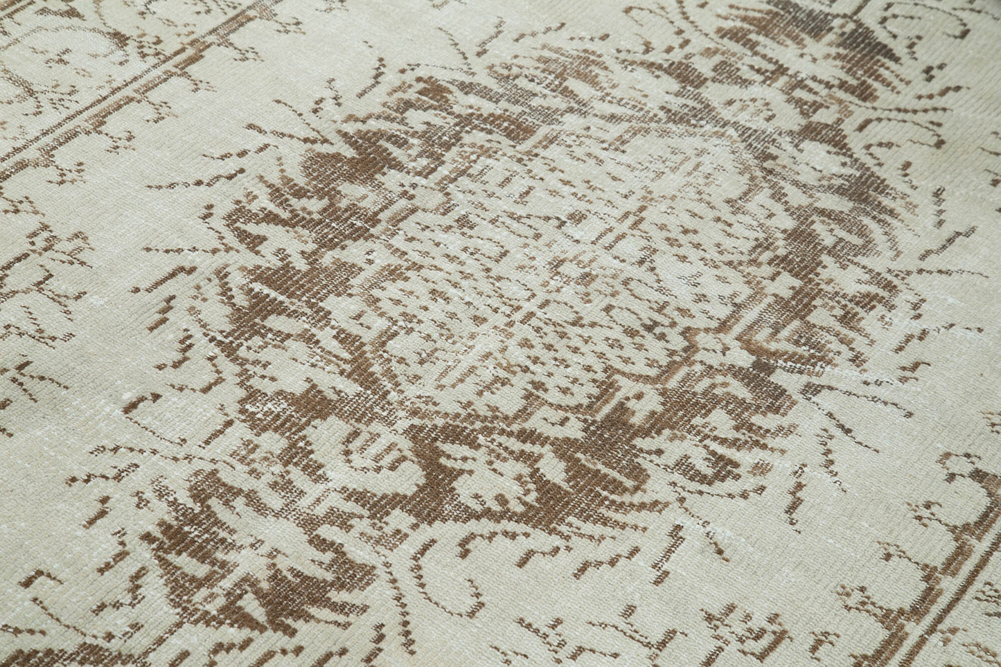 5x8 Beige Turkish Vintage Area Rug - 36760