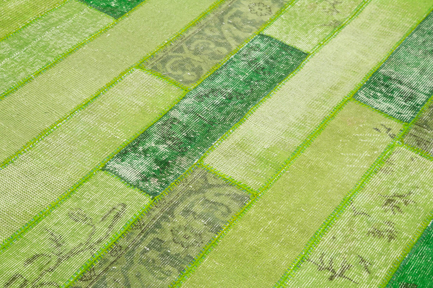 6x8 Green Modern Patchwork Rug - 36909