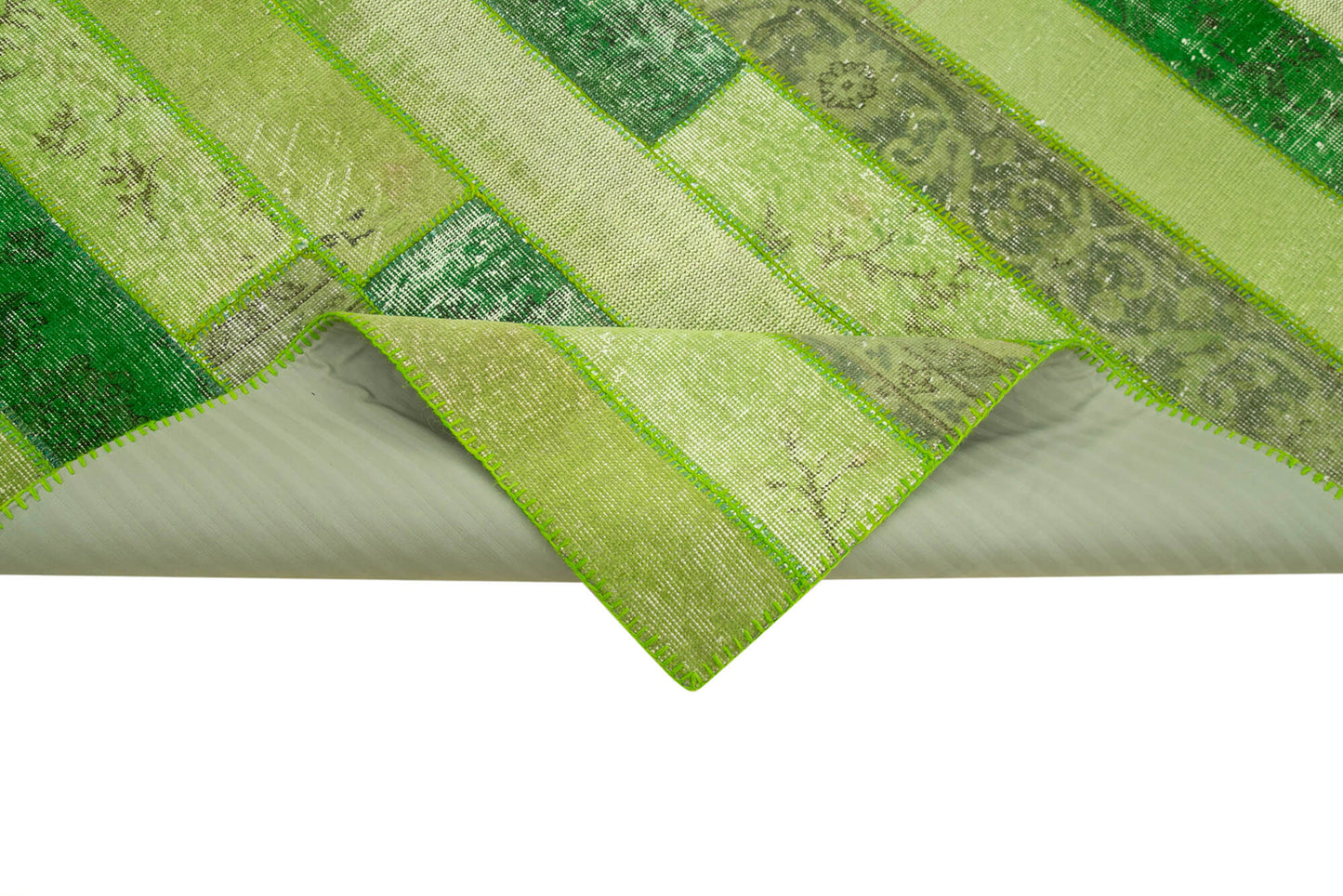 6x8 Green Modern Patchwork Rug - 36909