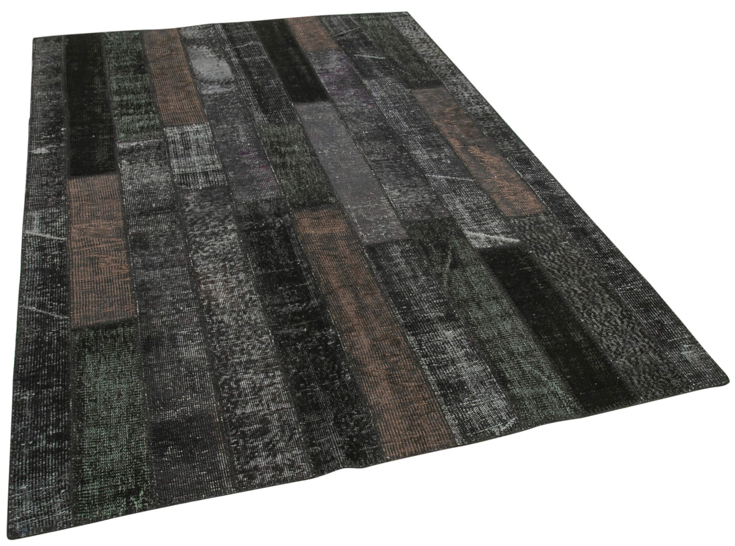 6x8 Black Modern Patchwork Rug - 36914