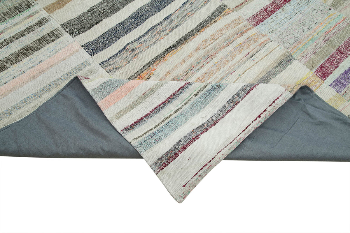 9x13 Beige Kilim Patchwork Rug - 36941