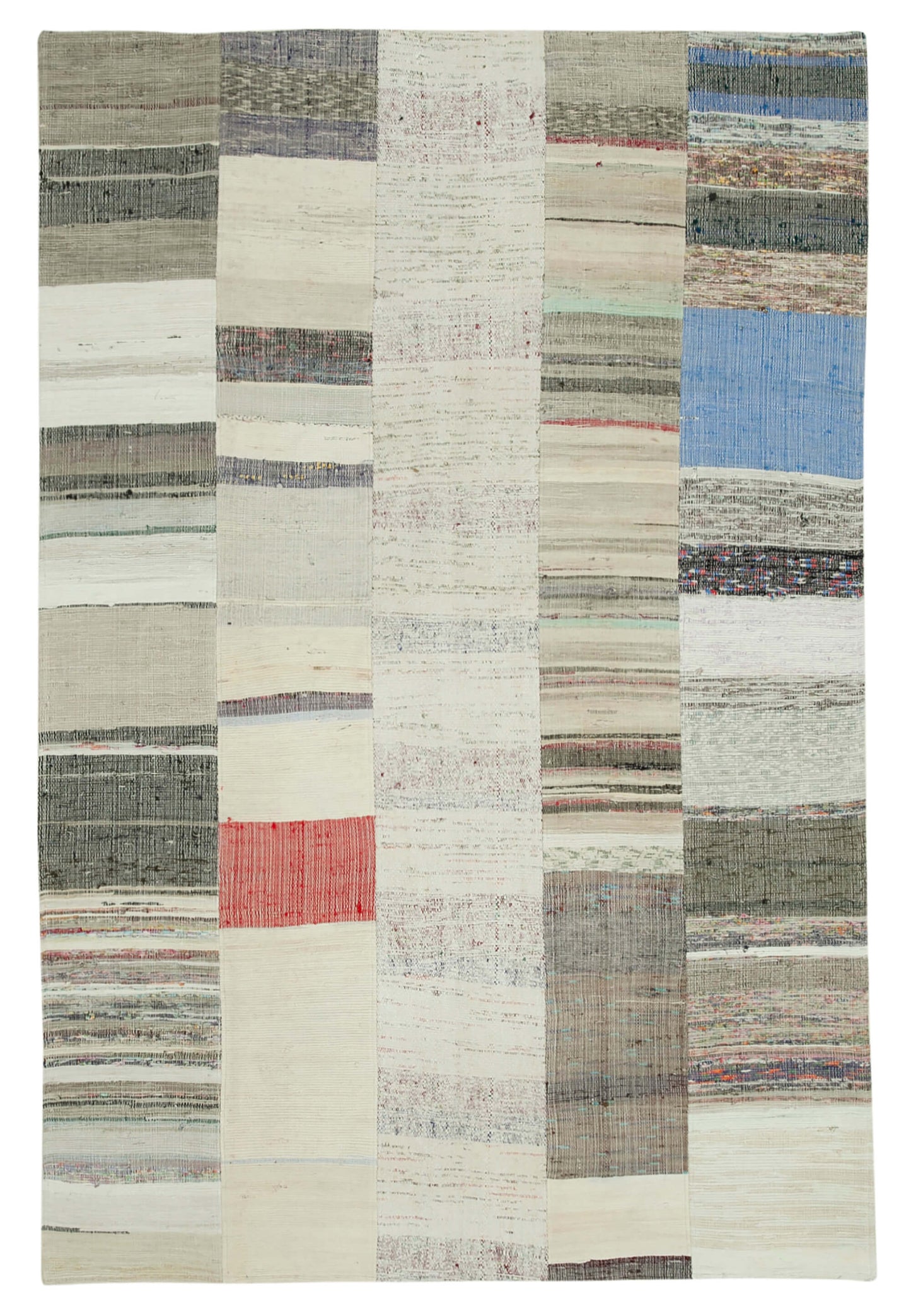 6x8 Beige Kilim Patchwork Rug - 36948