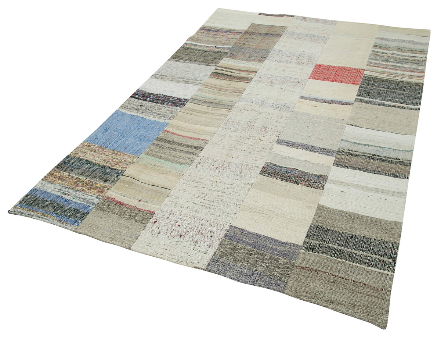 6x8 Beige Kilim Patchwork Rug - 36948