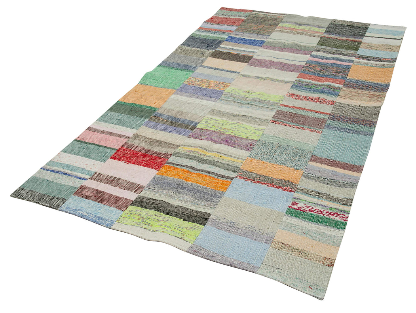 5x8 Multicolor Kilim Patchwork Rug - 36949