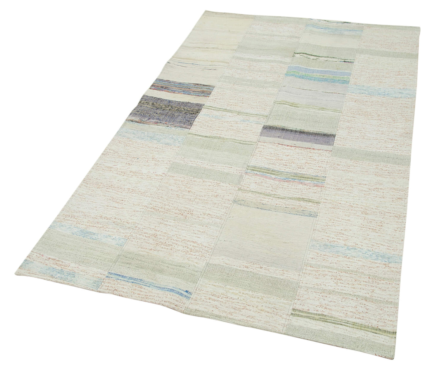 4x7 Beige Kilim Patchwork Rug - 36953