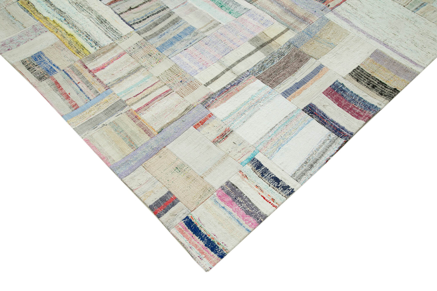 8x11 Beige Kilim Patchwork Rug - 36981