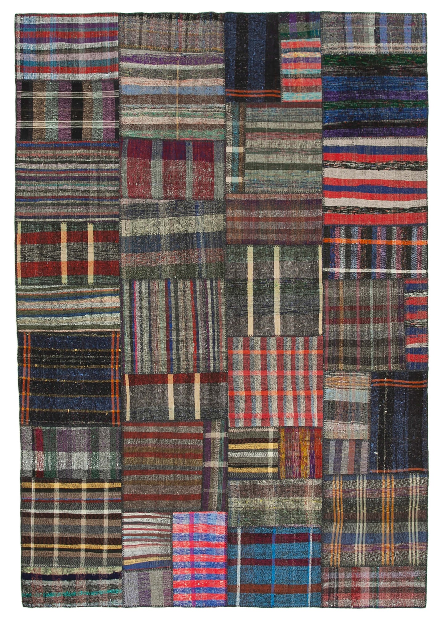 8x12 Multicolor Kilim Patchwork Rug - 36986