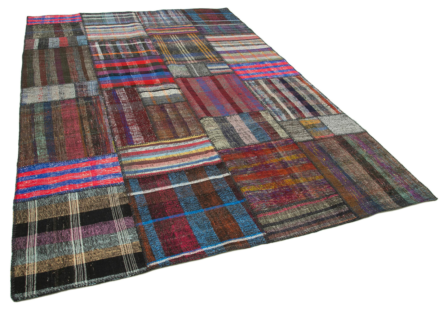 7x10 Multicolor Kilim Patchwork Rug - 36987