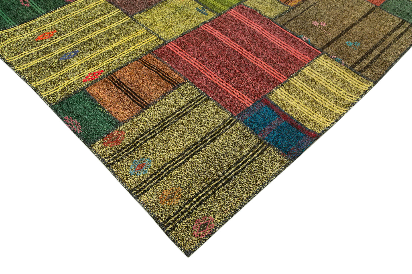 8x12 Multicolor Kilim Patchwork Rug - 36989