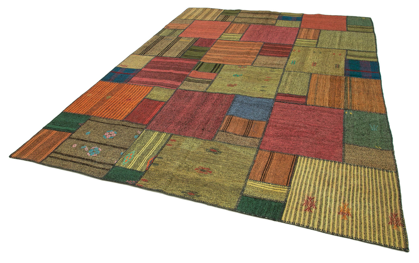 8x11 Multicolor Kilim Patchwork Rug - 36994