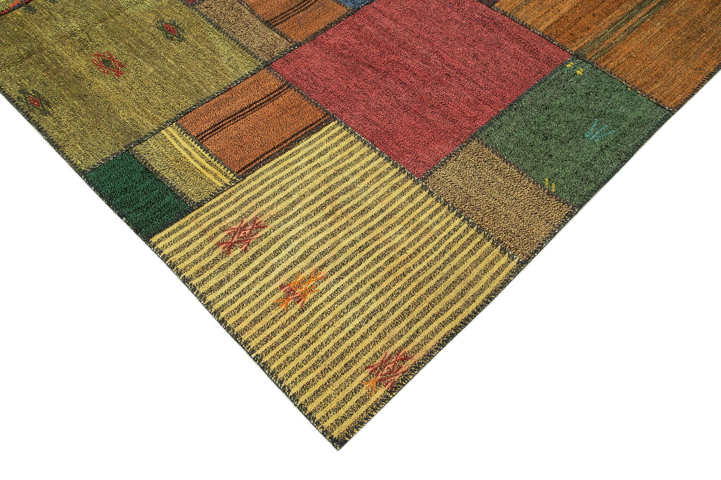 8x11 Multicolor Kilim Patchwork Rug - 36994