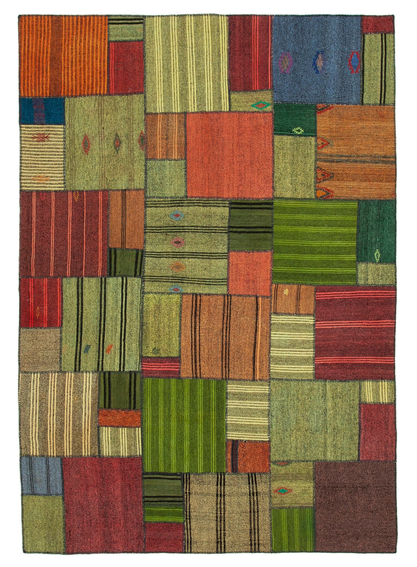 8x12 Multicolor Kilim Patchwork Rug - 36998