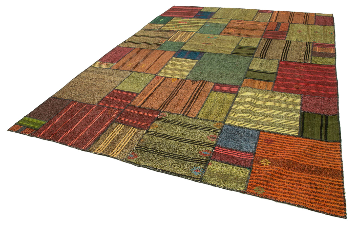8x11 Multicolor Kilim Patchwork Rug - 37005