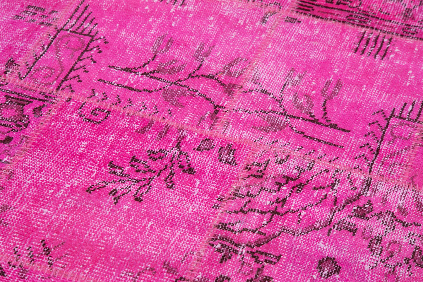 7x7 Pink Round Patchwork Rug - 37448