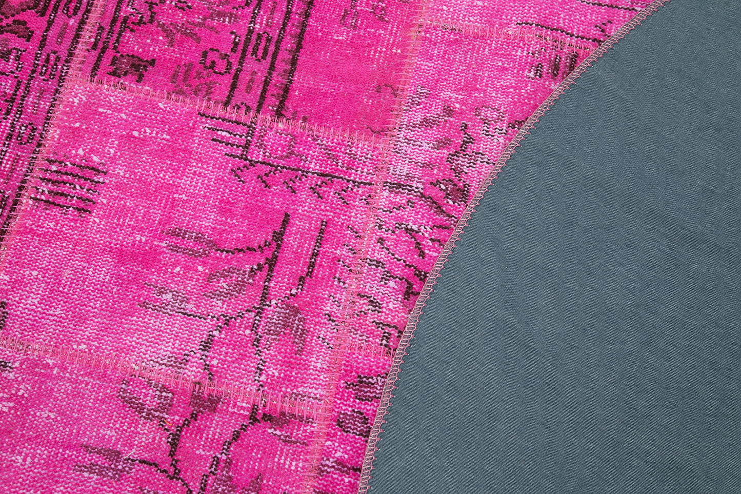 7x7 Pink Round Patchwork Rug - 37448