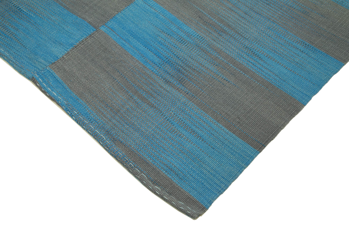 7x9 Blue Contemporary Kilim Rug - 37549