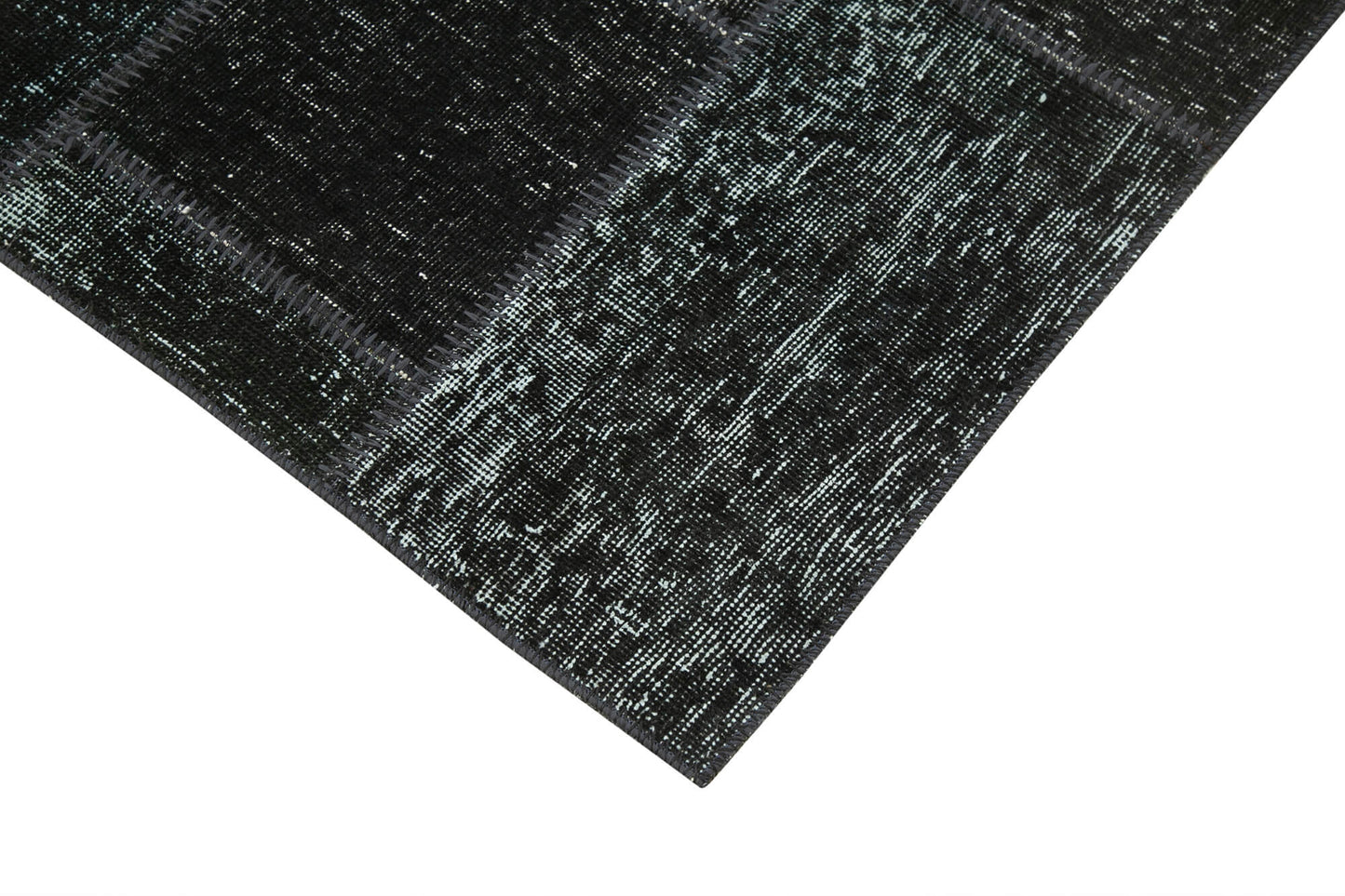 3x9 Black Patchwork Runner Rug - 37638