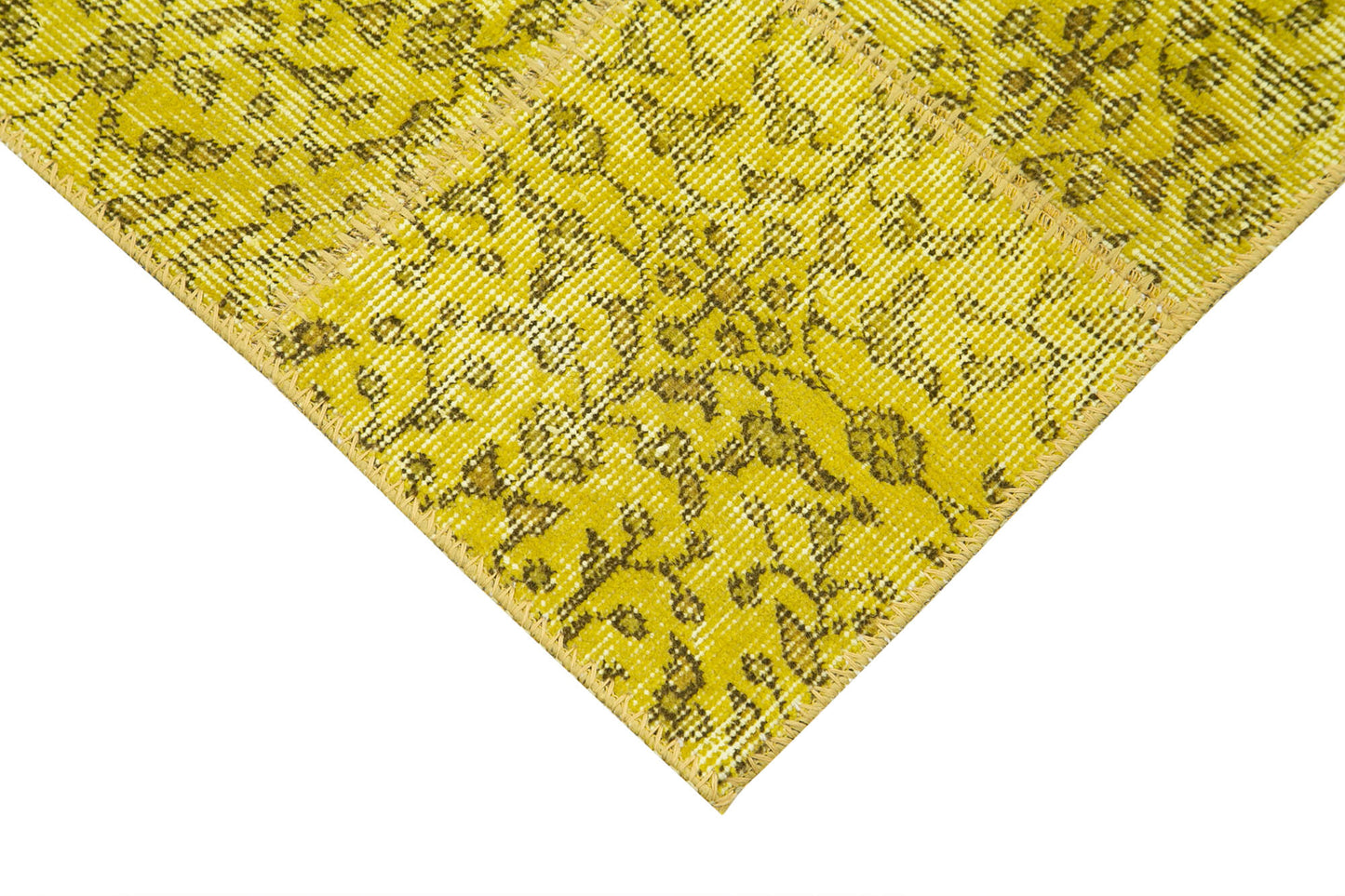 3x9 Yellow Patchwork Runner Rug - 37649