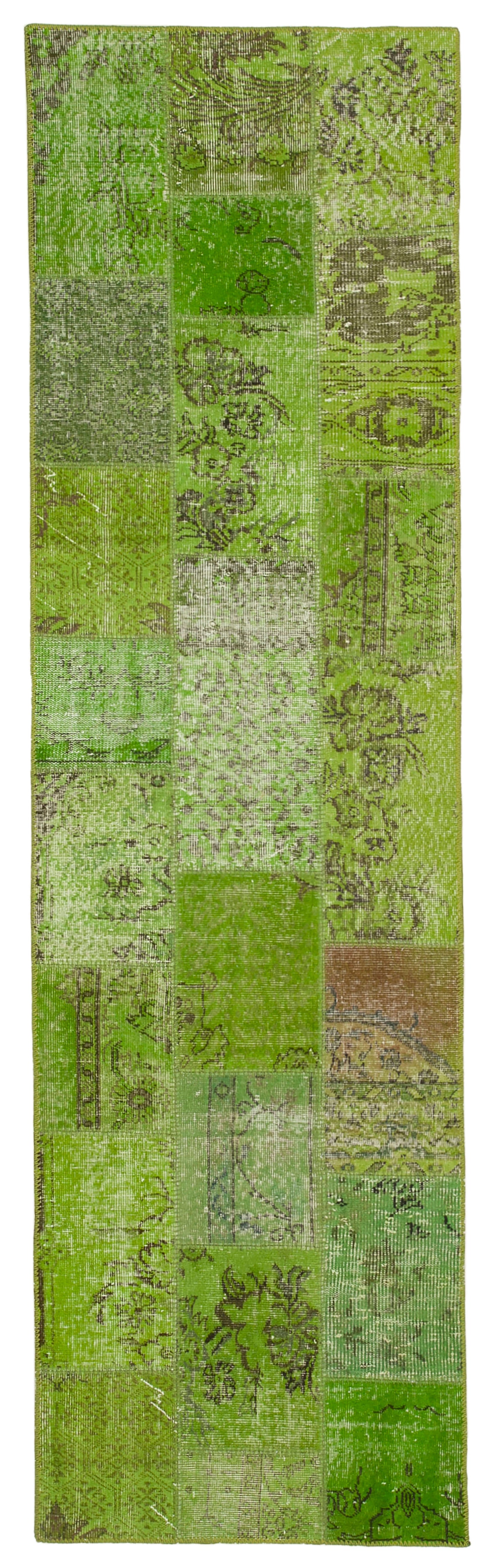 3x10 Green Patchwork Runner Rug - 37663
