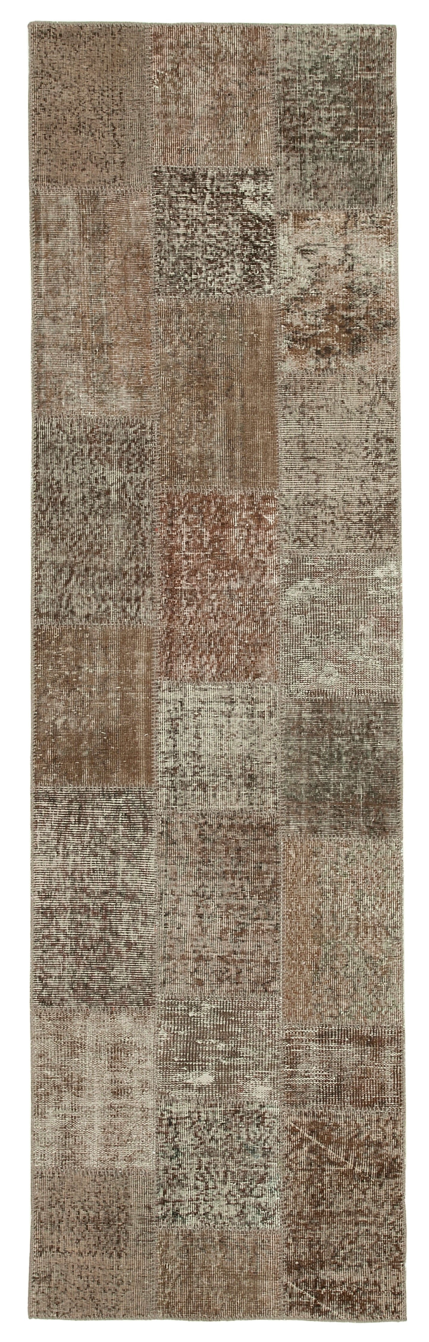 3x10 Brown Patchwork Runner Rug - 37664