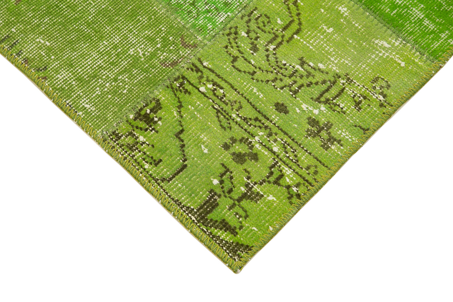 3x10 Green Patchwork Runner Rug - 37666