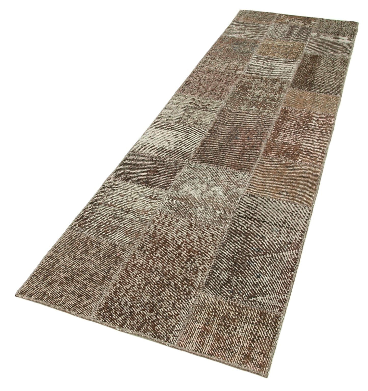 3x10 Brown Patchwork Runner Rug - 37669