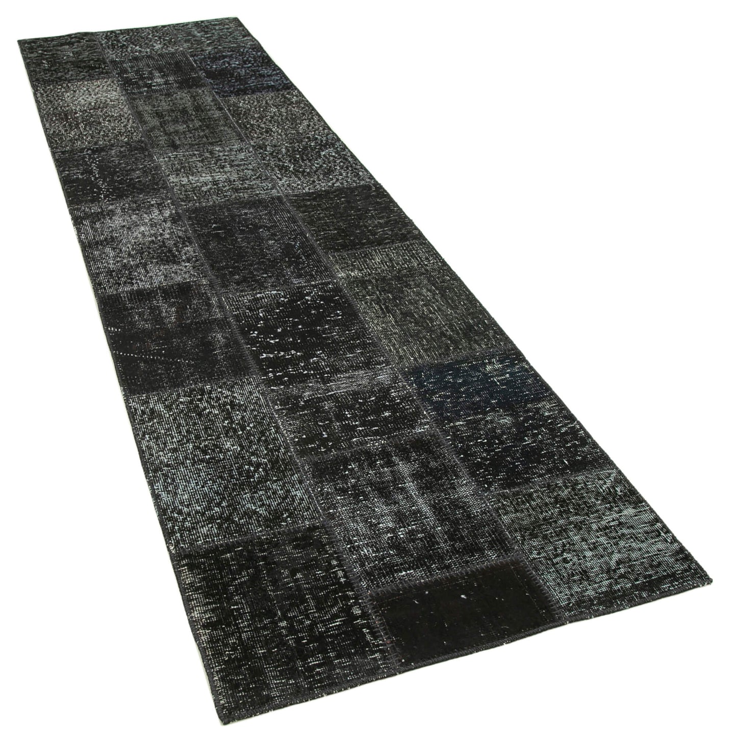 3x10 Black Patchwork Runner Rug - 37703