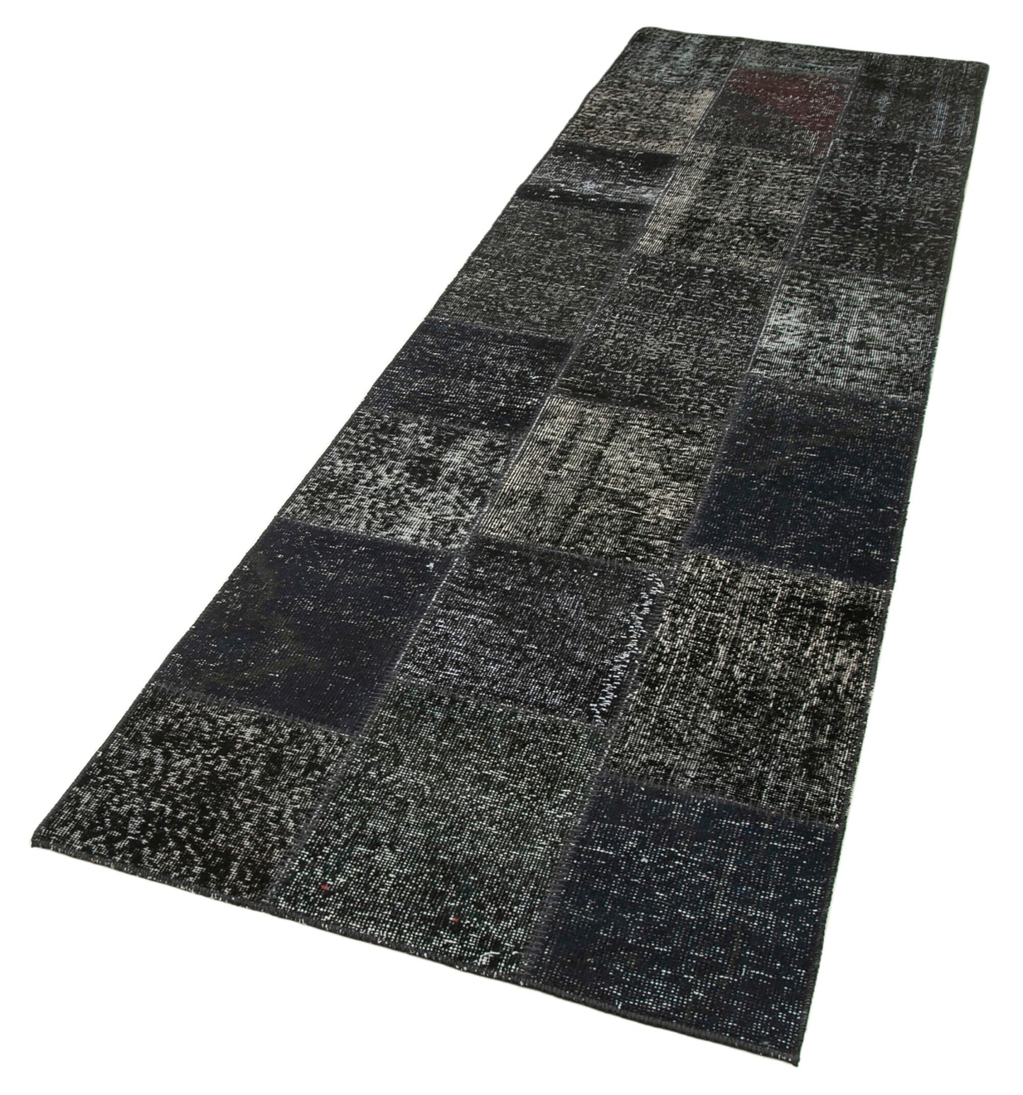 3x10 Black Patchwork Runner Rug - 37705
