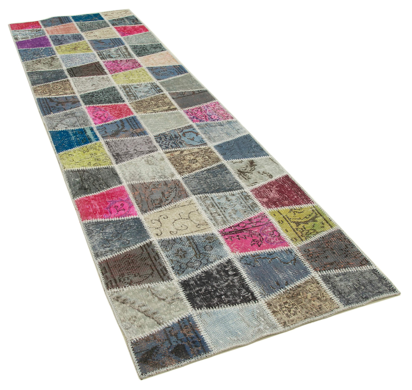 3x10 Multicolor Patchwork Runner Rug - 37721