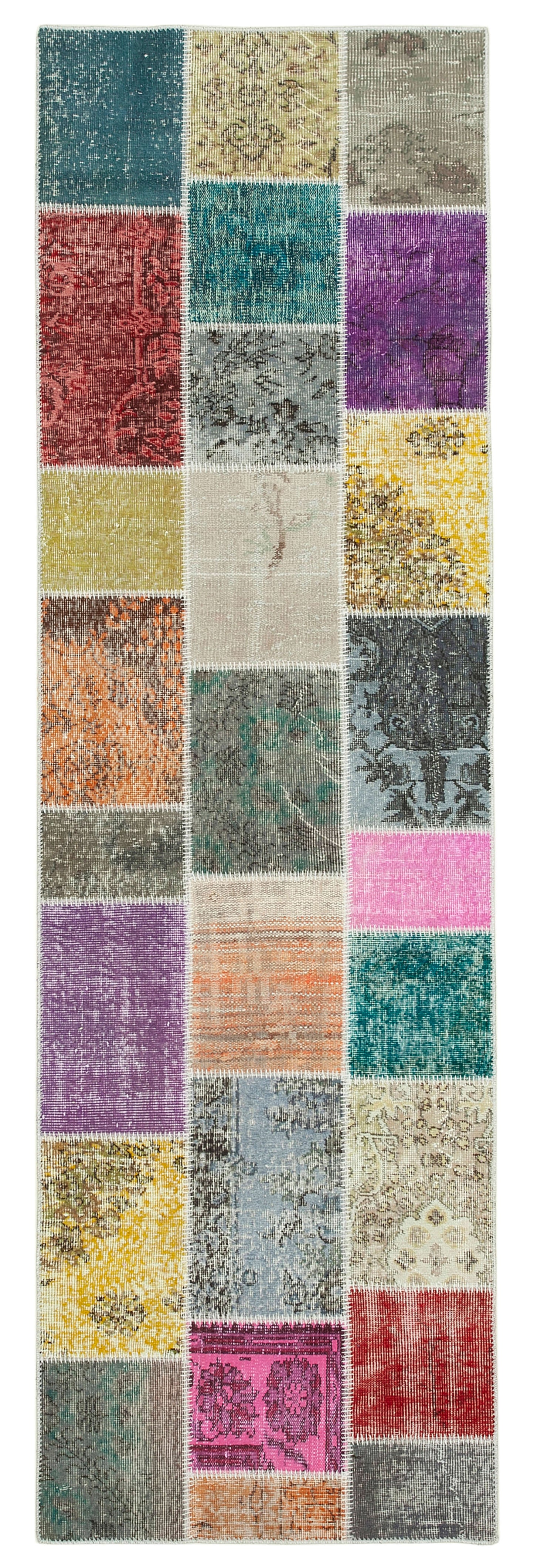3x10 Multicolor Patchwork Runner Rug - 37733