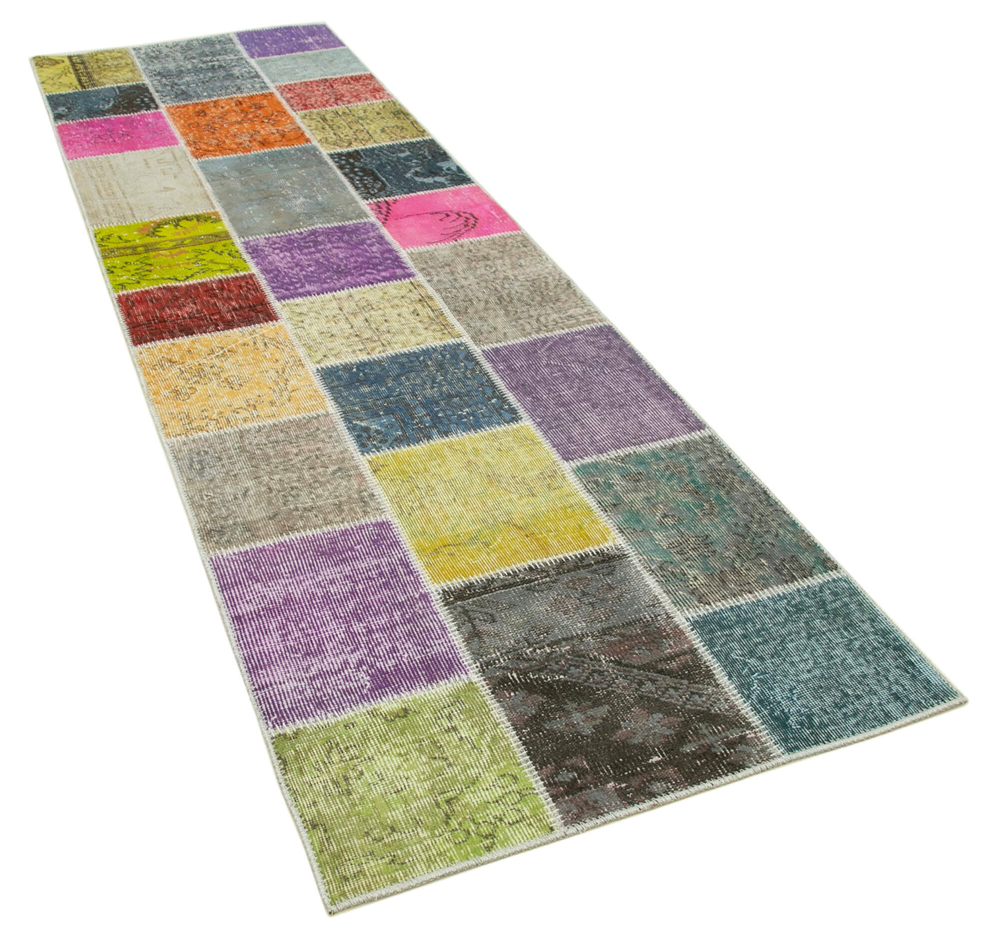 3x10 Multicolor Patchwork Runner Rug - 37735