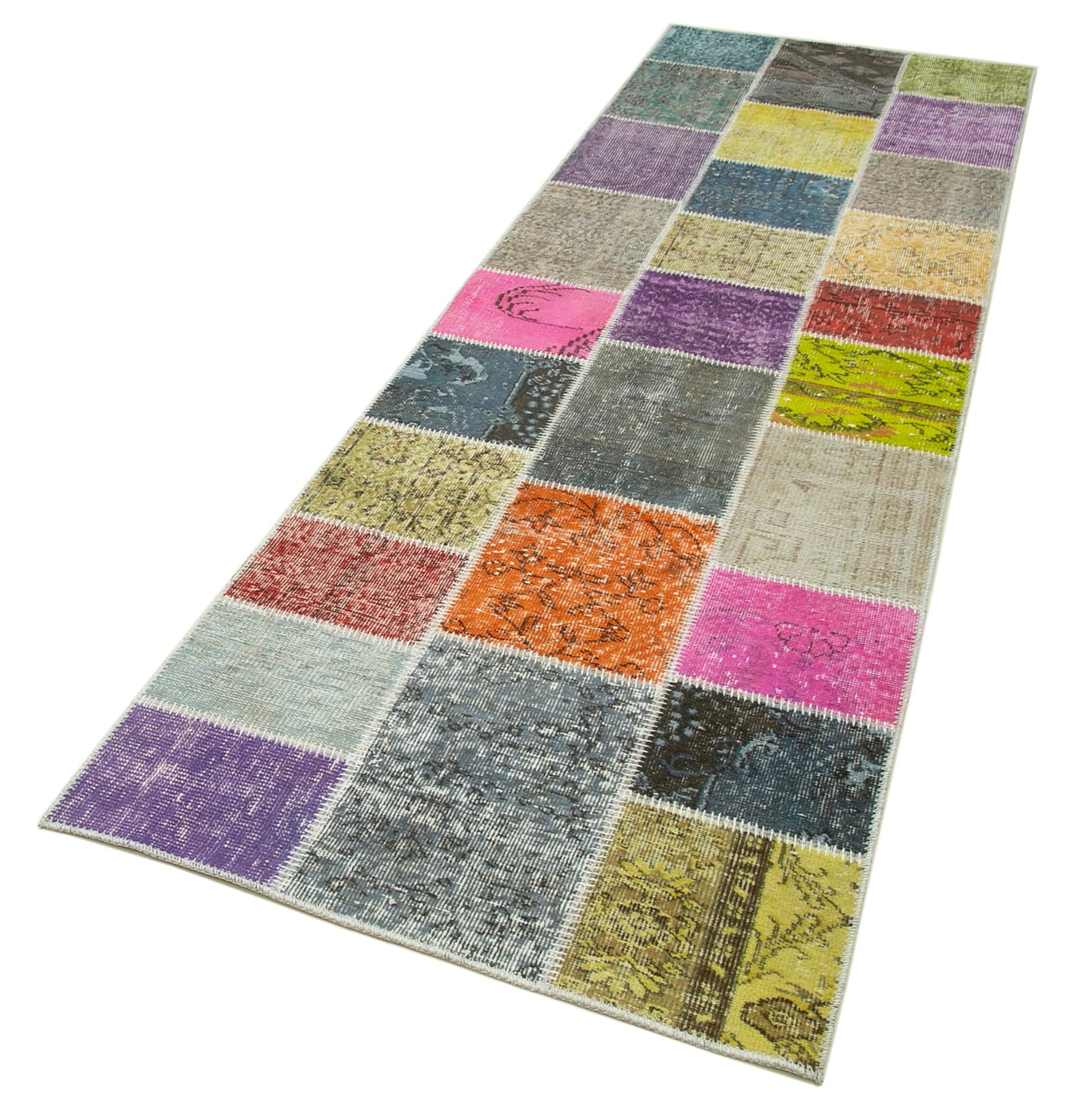 3x10 Multicolor Patchwork Runner Rug - 37735