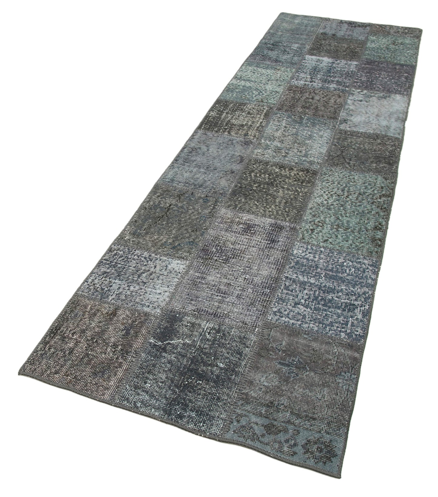 3x10 Grey Patchwork Runner Rug - 37740