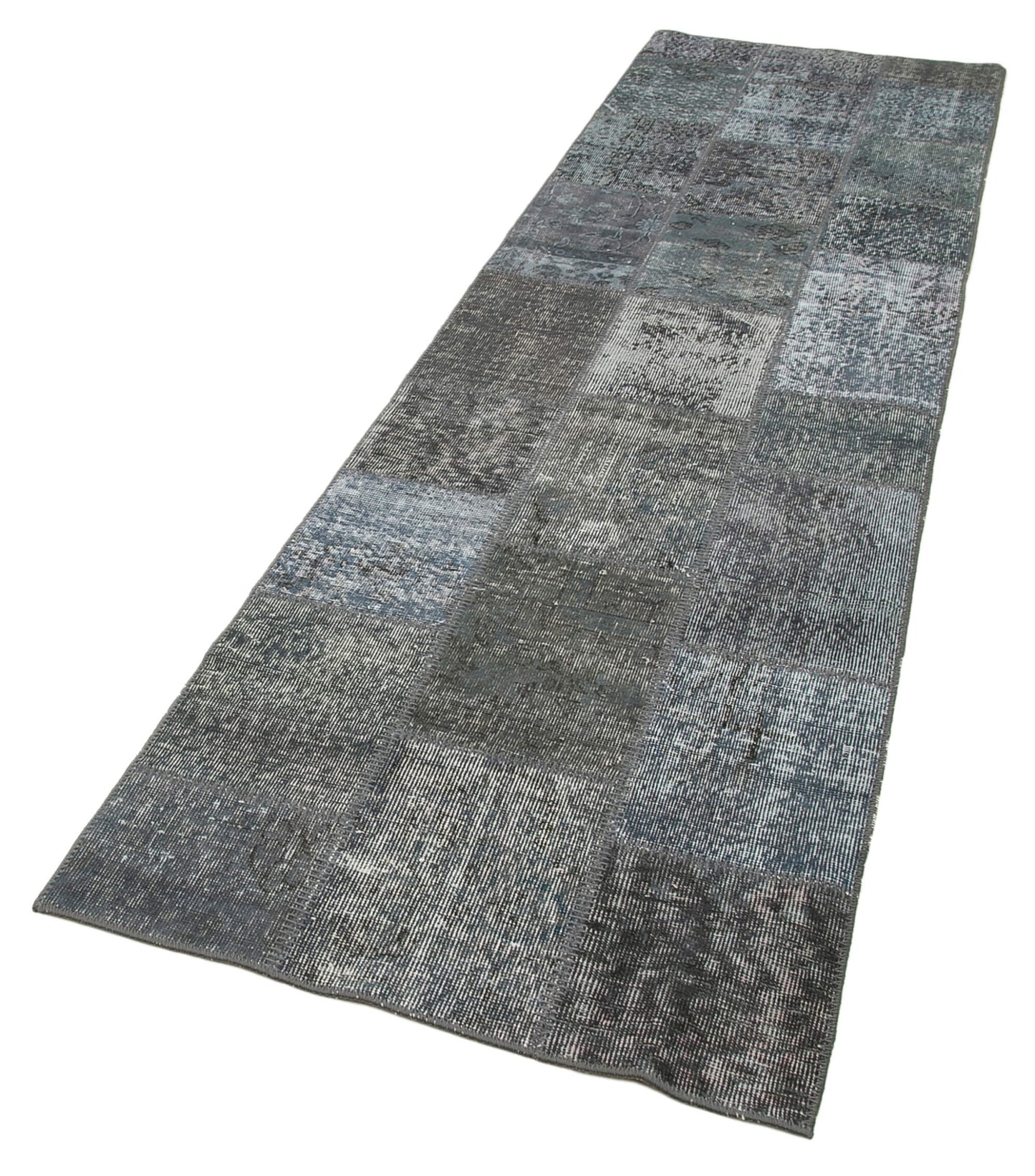3x10 Grey Patchwork Runner Rug - 37742