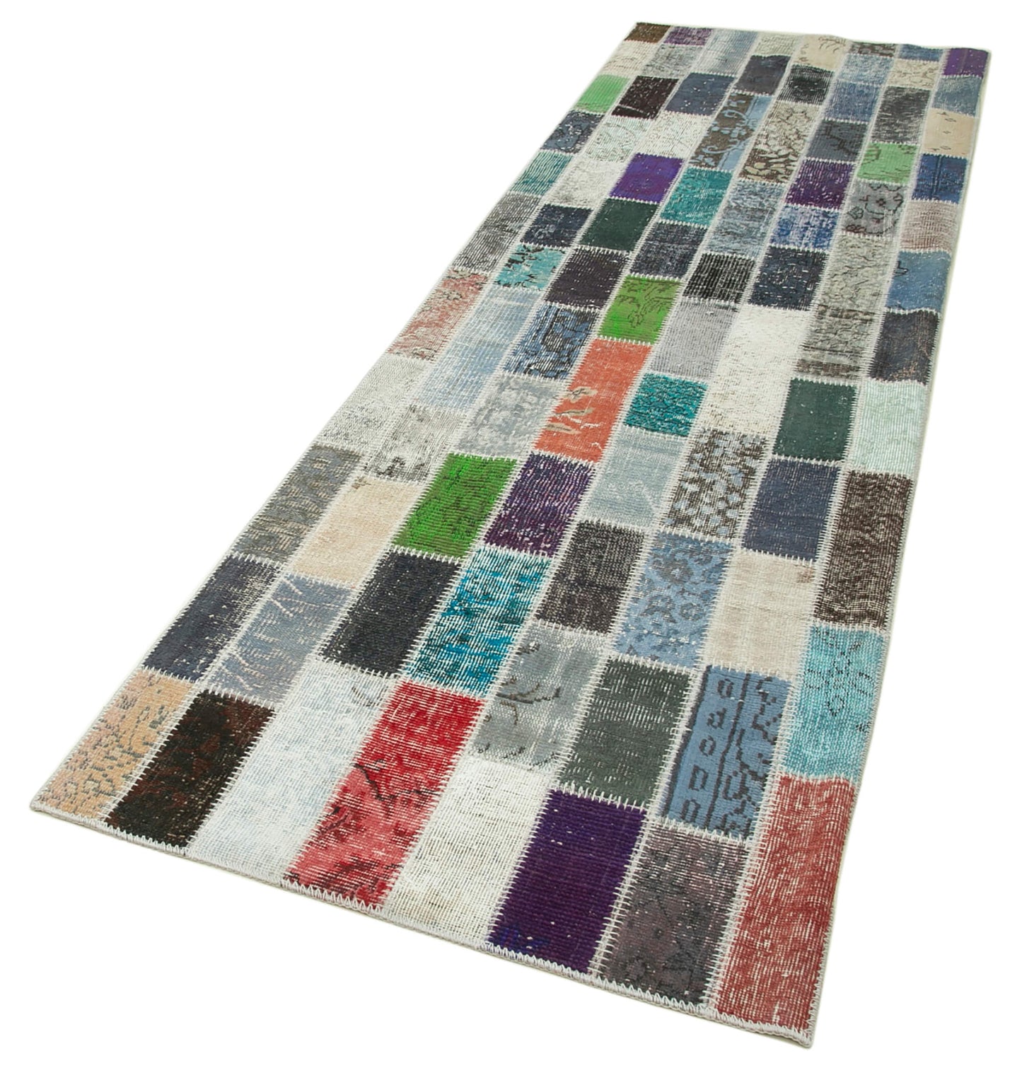3x10 Multicolor Patchwork Runner Rug - 37746