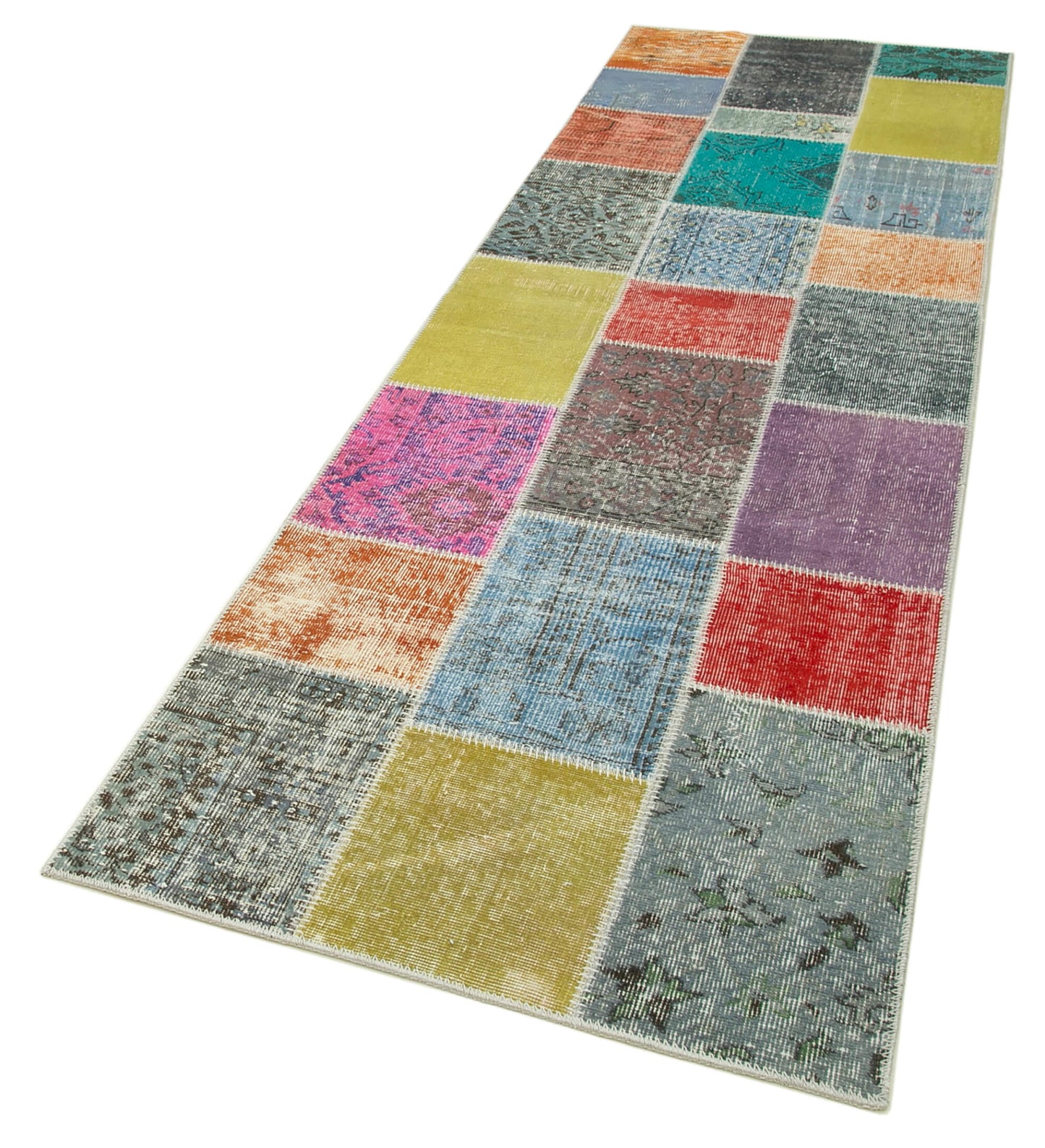 3x10 Multicolor Patchwork Runner Rug - 37748