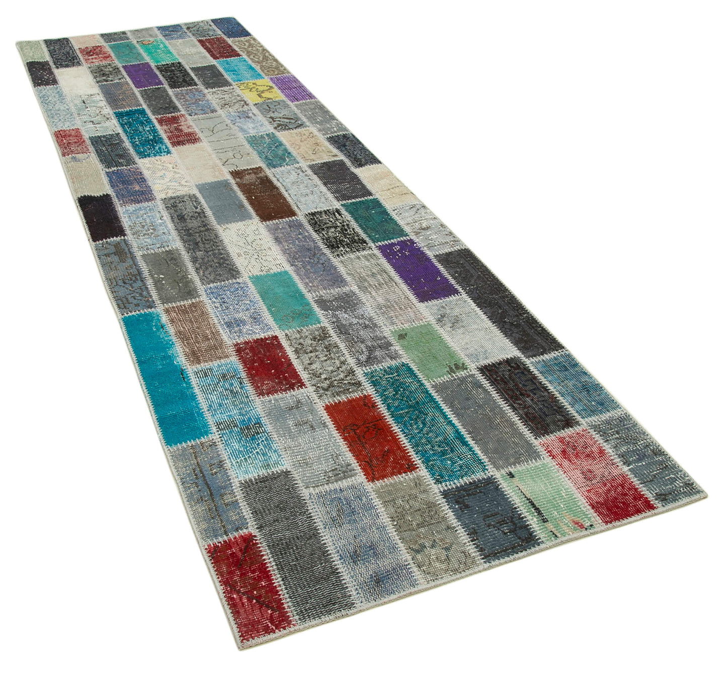 3x10 Multicolor Patchwork Runner Rug - 37755