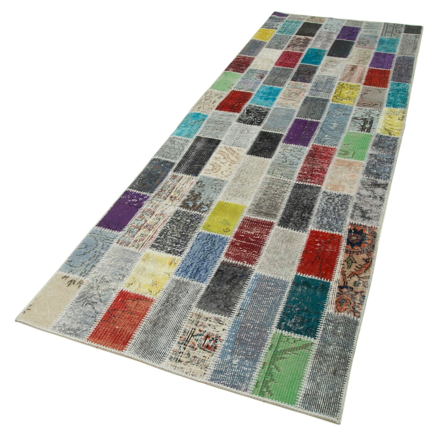 3x10 Blue Patchwork Runner Rug - 37757